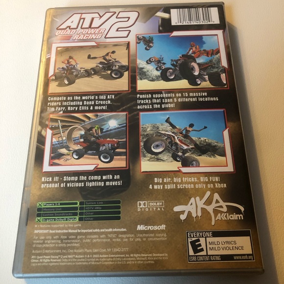 ATV Quad Power Racing 2 (Microsoft Xbox, 2003) Tested with Manual - Picture 8 of 8